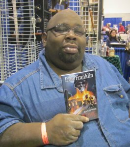 Don Franklin was busy selling his horror novel, "Reaper's Walk: Hellstone"
